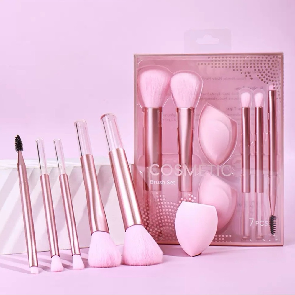 Cosmetic Pink Makeup Brush Set
